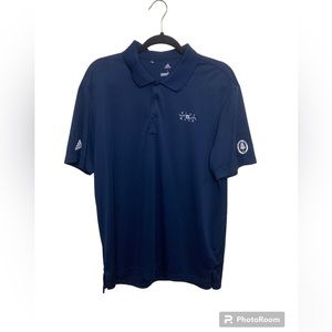 Adidas Golf blue short sleeve polo shirt. Waverly Woods. Large